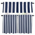 thumbnail image 1 of Navy Blue Striped Kitchen Curtains Sets for Windows 36 Inch Length, Modern Farmhouse Blue White Stripes Rod Pocket Window Treatments Tier Curtains and Valances Set for Bedroom/Bathroom, 1 of 8