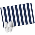 thumbnail image 1 of Navy Blue Striped Large Area Rugs for Bedroom Living Room, Soft Non Slip Carpet Bedside Rug, Modern Farmhouse Blue White Stripes Rectangular Floor Cover Kitchen Accent Rug 2'x3' for Office, 1 of 9