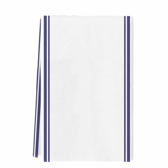 Navy Blue Striped Microfiber Kitchen Towel, Modern White Striped Abstract Art Aesthetics Soft Absorbent Dish Towels, Quick Drying Washable Dishcloths for Kitchen Cleaning, Drying Dishes, 18x28 Inches