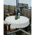 thumbnail image 1 of Navy Blue Striped Outdoor Tablecloth - 60 Inch Round Dining Table Cover, Navy Blue White Stripes Farmhouse Waterproof Outdoor Table Cloth with Umbrella Hole & Zipper for Picnic/Patio/Party, 1 of 1