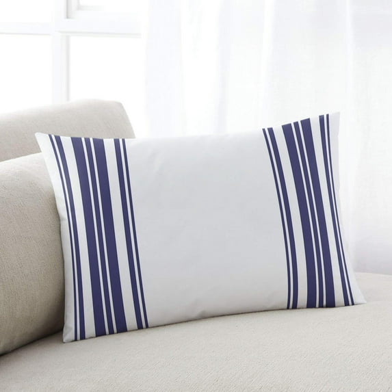 Navy Blue Striped Queen Size Pillow Cover,Pillowcase Protectors with Zipper,Breathable Decorative Throw Pillow Case Cover,Modern White Striped Abstract Art Aesthetics Pillow Shams for Couch 20x30Inch