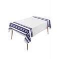thumbnail image 1 of Navy Blue Striped Table Cloth, Modern White Striped Abstract Art Aesthetics Waterproof Tablecloth for Rectangle Tables, Washable Fabric Table Cover for Restaurant Kitchen Dining Tables 60"x120", 1 of 6