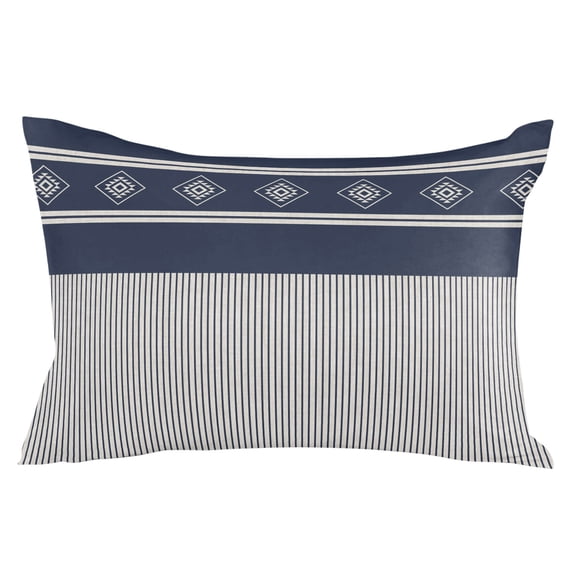 Navy Blue Striped Throw Pillow Cover 20 x 30 Inch Decorative Pillow Cover Contemporary Geometric Art Rustic Lumbar Pillowcase Seasonal Rectangle Cushion Case for Couch Sofa Bed Living Room