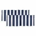 thumbnail image 1 of Navy Blue Striped Valances for Windows, Decorative Rod Pocket Window Valance Curtains, Modern Farmhouse Blue White Stripes Short Curtain Drapes for Kitchen/Living Room, 2 Panels, 42" W x 18" L, 1 of 8