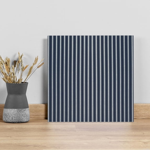 Navy Blue Striped Wall Art Painting on Canvas, Modern Abstract Art Aesthetics Canvas Art Home Prints Wall Art Framed Modern Artwork for Living Room Bedroom Wall Decor 8x8in