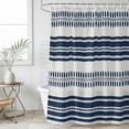 thumbnail image 1 of Navy Blue Striped Waterproof Fabric Shower Curtain,Farmhouse Geometric Stripe Waterproof Fabric Shower Curtain for Bathroom Curtains Bathtubs Hotel Shower Curtains with 12 Hooks Extra Long 72x84, 1 of 8