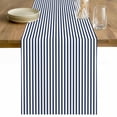 thumbnail image 1 of Navy Blue Stripes Cotton Linen Rectangle Table Runners 13"x70", Modern Farmhouse Striped Simple Classic Coffee Table Runner Dresser Scarves Luxury Table Runners for Wedding Party Banquet Dinner Decor, 1 of 8