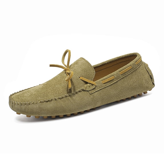 Navy Blue Suede Tassel Tie Driving Loafers for Men