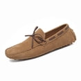thumbnail image 1 of Navy Blue Suede Tassel Tie Driving Loafers for Men, 1 of 9