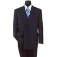 thumbnail image 1 of Navy Blue Suit For Men Super Wool Feel Poly-Rayon Developed By NASA Double Breasted, 1 of 1