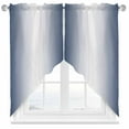 thumbnail image 1 of Navy Blue Swag Valances for Windows 2 Pack and White Gradient Swag Kitchen Curtains 36 Inches Long Rod Pocket Short Window Treatment for Kitchen Bathroom 36"x36", 1 of 8