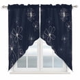 thumbnail image 1 of Navy Blue Swag Valances for Windows, Kitchen Curtains 36 Inch Length 2 Panels Set, Spring Flora Short Curtains for Small Windows Rod Pocket Cafe Curtains Drapes 28"x36", 1 of 8