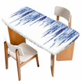 thumbnail image 1 of Navy Blue Table Cloths for 3 Foot Rectangle Tables, Summer Botanical Leaves Watercolor Patio Waterproof Elastic Fitted Tablecloths, Washable Rectangular Table Cover for Camping, 1 of 8