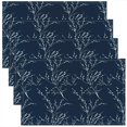 thumbnail image 1 of Navy Blue Table Place Mats, Set 18"x12" Flower Plum Blossom Placemats Set of 4 Decor Branches Placemat for Kitchen Dining Table Decor Indoor Outdoor, 1 of 4
