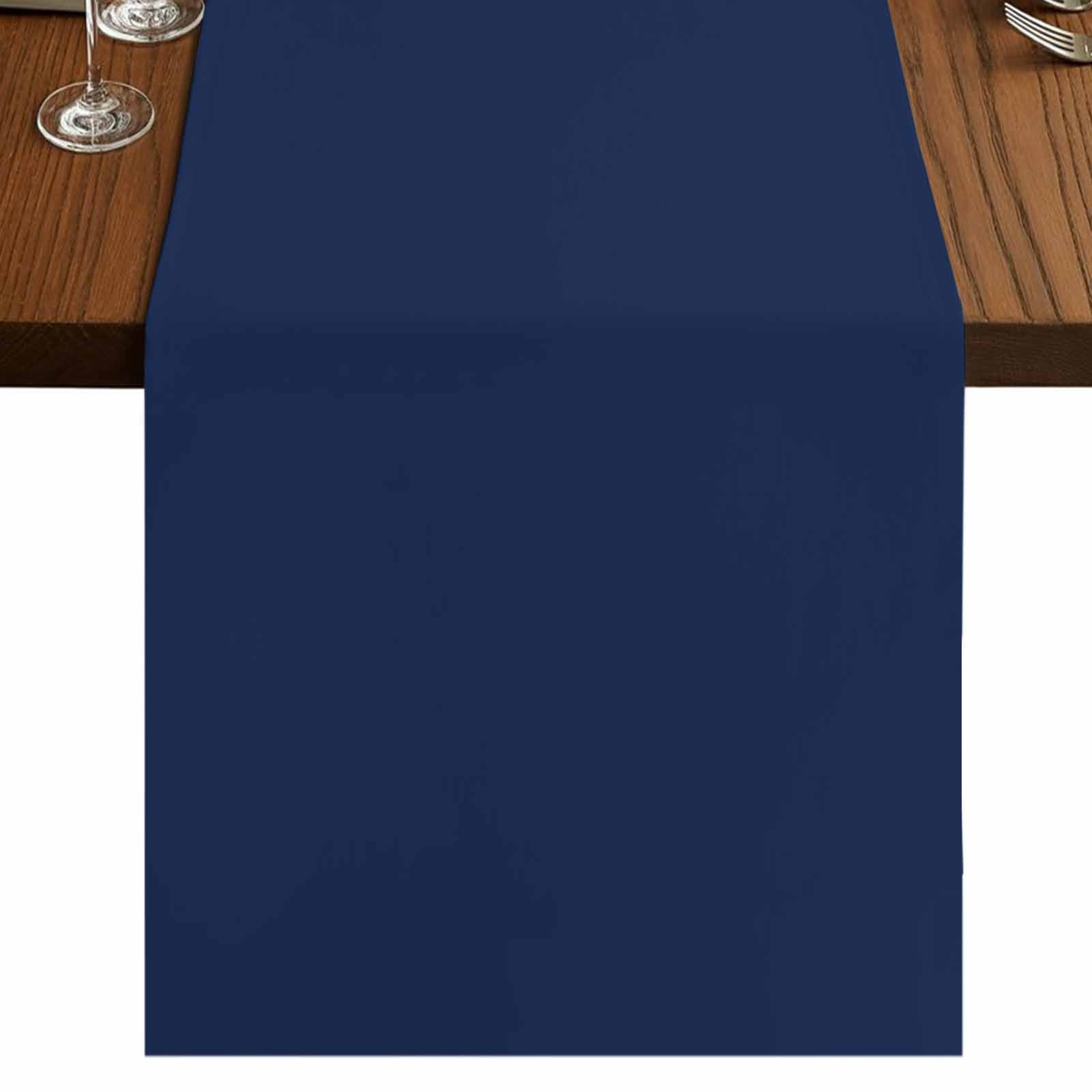 Navy Blue Table Runner 70 Inches Long, Modern Pure Navy Blue Cotton ...