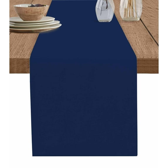 Navy Blue Table Runner Modern Pure Navy Blue Tablerunners 14 x 72 Inch, Table Decorations Tabletop Scarf for Summer Gathering Holiday Farmhouse Kitchen Dining Decor