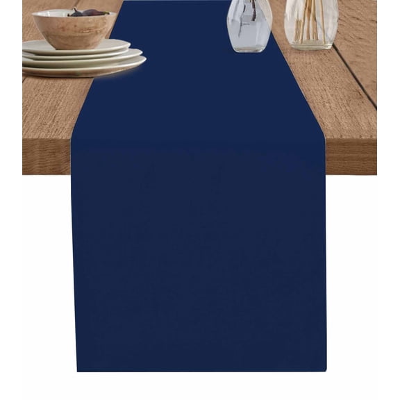 Navy Blue Table Runner Modern Pure Navy Blue Tablerunners 14 x 72 Inch, Table Decorations Tabletop Scarf for Summer Gathering Holiday Farmhouse Kitchen Dining Decor