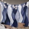 thumbnail image 1 of Navy Blue Tapestry for Bedroom Wall Hanging Tapestry, Modern Moire Abstract Ripple Geometric Ceiling Backdrop Tapestries Poster Blanket Wall Decor for Teens Room Living Room Dorm 55" x 73", 1 of 8