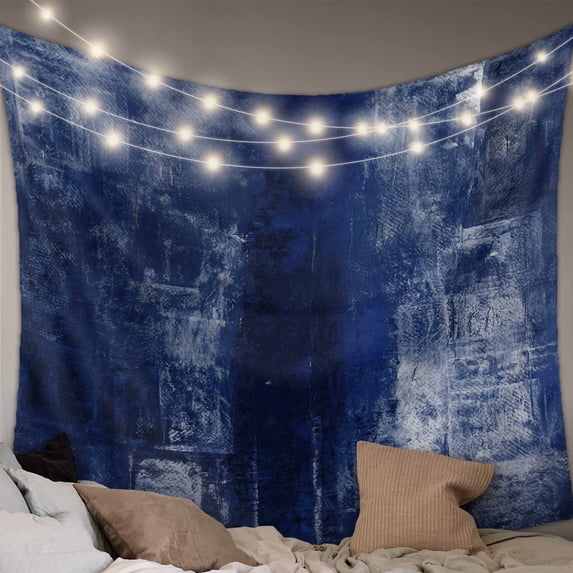Navy Blue Tapestry for Bedroom Wall Hanging Tapestry, Retro Oil Painting Modern Abstract Art Aesthetics Ceiling Backdrop Tapestries Poster Blanket Wall Decor for Teens Room Living Room Dorm 39" x 59"