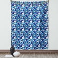 thumbnail image 1 of Navy Blue Tapestry, Contemporary Geometric Mosaic with Rich Modern and Abstract Shapes, Wall Hanging for Bedroom Living Room Dorm Decor, 60W X 80L Inches, Violet Pale Blue White, by Ambesonne, 1 of 2