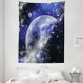 thumbnail image 1 of Navy Blue Tapestry, Galaxy Nebula Full Moon Phase Starry Night Sky Infinity Space for Home and Dorms, Wall Hanging for Bedroom Living Room Dorm Decor, 60W X 80L Inches, Navy White, by Ambesonne, 1 of 2