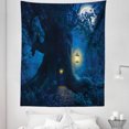 thumbnail image 1 of Navy Blue Tapestry, Night with a Little Home in the Trunk of an Tree in the Woods Print, Fabric Wall Hanging Decor for Bedroom Living Room Dorm, 5 Sizes, Navy Blue, by Ambesonne, 1 of 1