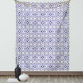 thumbnail image 1 of Navy Blue Tapestry, Portuguese Tile Design Traditional Azulejo Retro Style Mosaic, Wall Hanging for Bedroom Living Room Dorm Decor, 40W X 60L Inches, Violet Blue Blue Grey Eggshell, by Ambesonne, 1 of 2