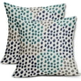 thumbnail image 1 of Navy Blue Teal Pillow Covers 18x18 Set of 2 Boho Design Polka Dot Throw Pillows Modern Art Trendy Print Decorative Outdoor Pillowcase Square Cushion Cover Linen Case for Home Sofa Couch Bed, 1 of 6