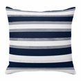 thumbnail image 1 of Navy Blue Throw Pillow Cover and Grey Stripe Abstract Geometric Striped Cotton Linen Cushion Cover Throw Pillow Case with Invisible Zipper for Couch Sofa Bed Chair Car 16x16 Inch, 1 of 9