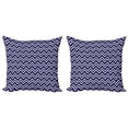 thumbnail image 1 of Ambesonne Nautical Throw Pillow Cover 2 Pack, Zig Zag Modern Pattern, 16", Dark Purple White, 1 of 2
