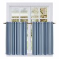 thumbnail image 1 of Navy Blue Tier Curtains 54 Inch Length, Farmhouse Striped Modern Artwork Cafe Short Curtains for Bathroom Over Sink, Small Kitchen Curtain Light Filtering Tiered Drapes 2 Panels 27.5"Wx54"L, 1 of 9