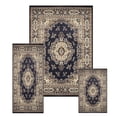 thumbnail image 1 of Navy Blue Traditional Persian Oriental Bordered 3PC Rug Set - Runner (2' x 5') Accent Mat (2' x 3') Area Rug (5' x 7'), 1 of 3