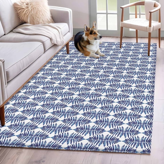 Navy Blue Tree Runner Rug 2.7x5 FT, Non Slip Entryway Carpet, Modern Geometric Abstract Art Washable Soft Floor Carpet Entrance Mat Non-Shedding Throw Rug for Hallway Laundry Room Bedside