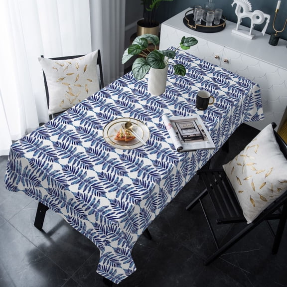 Navy Blue Tree Tablecloth Rectangle Table Cloths 54x108 , Waterproof Tablecloth Outdoor Table Cloth, Modern Geometric Abstract Art Washable Table Cover for Kitchen Dining Party