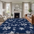 thumbnail image 1 of Navy Blue Tropical Plant Area Rugs 5'x7', Washable Small Throw Rugs for Laundry Room Playroom, Summer Coconut Trees Coastal Indoor Outdoor Rug Non-Slip Low Pile Carpet Runner Reversible Floor Mats, 1 of 8