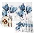 thumbnail image 1 of Navy Blue Tulip 1 Pcs Placemats, Watercolor Farmhouse Floral Botanical Washable Wipeable Table Mats for Dining Tables, Indoor Outdoor Kitchen Place Mats for Holiday Party Table Decor, 1 of 9