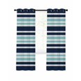 thumbnail image 1 of Navy Blue Turquoise Striped Blackout Curtains, Light Blocking Print Window Curtains, Gradient Horizontal Lines Thermal Insulated Window Drapes for Living Room Kitchen Cafe 2 Panels, 84"W x 63"L, 1 of 9