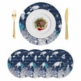 thumbnail image 1 of Navy Blue Turtle Coastal Round 13 Inch Placemats Set of 4, Nautical Summer Beach Coral Jellyfish HeatResistant Non Slip Place Mats for Dining Table, Wipeable Kitchen Table Mats for Housewarming, 1 of 9