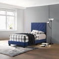 thumbnail image 1 of Navy Blue Twin Bed with Robust Frame for Stability, 1 of 7
