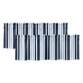 thumbnail image 1 of Navy Blue Valances for Windows, Decorative Rod Pocket Window Valance Curtains, Modern White Geometric Vertical Stripes Short Curtain Drapes for Kitchen/Bathroom/Living Room, 2 Panels, 54" W x 18" L, 1 of 8