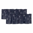 thumbnail image 1 of Navy Blue Valances for Windows, Decorative Rod Pocket Window Valance Curtains, Spring Flora Short Curtain Drapes for Kitchen/Bathroom/Living Room, 2 Panels, 60" W x 18" L, 1 of 8