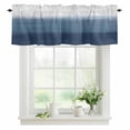 thumbnail image 1 of Navy Blue Valances for Windows, Rod Pocket Kitchen Valance Curtains - Soft & Washable Small Window Treatment for Living Room, Bathroom, Gradient Pure Color 42x12inch, 1 Panel, 1 of 9