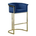 thumbnail image 1 of Navy Blue Velvet Counterheight Chair (Single) with Gold Metal Chrome Base, 1 of 3