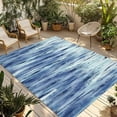 thumbnail image 1 of Navy Blue Vintage Outdoor Rug for Patio/Deck/Porch, Non-Slip Large Area Rug 3 x 5 Ft, Stripes Painting Retro Abstract Art Indoor Outdoor Rugs Washable Area Rugs, Reversible Camping Rug Carpet Runner, 1 of 8