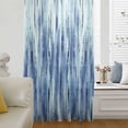 thumbnail image 1 of Navy Blue Vintage Semi Sheer Curtains Drapes for Living Room,Bedroom,French Doors Window 72 Inches Long,Stripes Painting Retro Abstract Art Rod Pocket Chiffon Curtain Drapery Voile Draperies Panel, 1 of 8