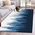 thumbnail image 1 of Navy Blue Washable Area Rug 3x5 Forest Nature Woodland Tree Misty Forest Silhouette Landscape Low-Profile Large Area Rugs with Non Slip Backing Indoor Floor Carpet for Entrance Living Room Bedroom, 1 of 9
