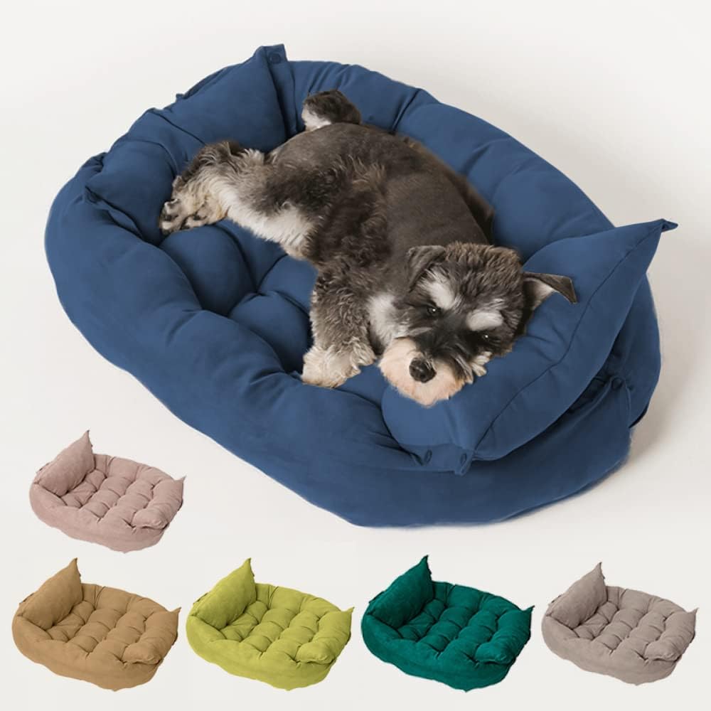 Navy Blue Washable Dog Bed For Foldable Design Dog Sofa Bed Couch with