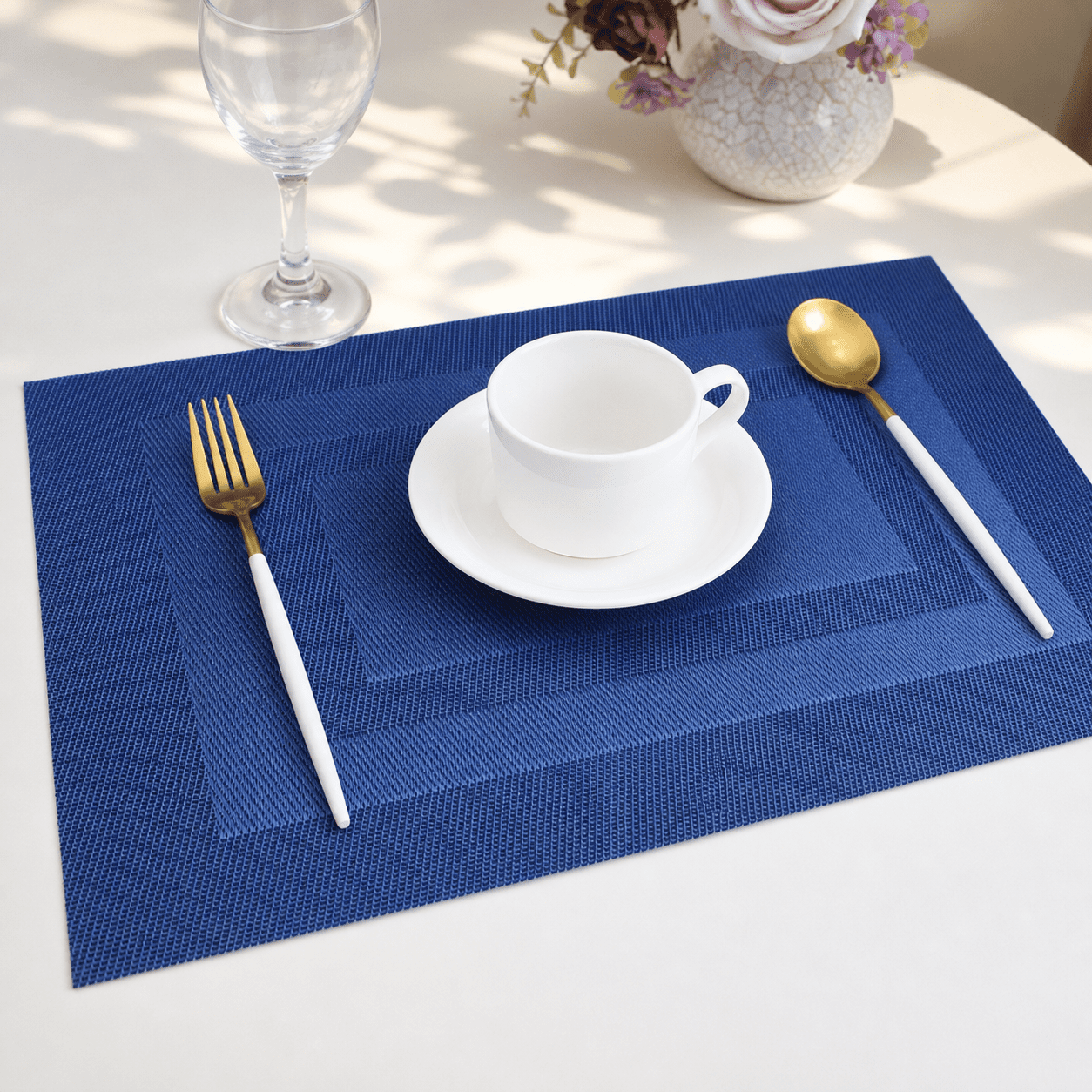 Navy Blue Washable Placemats Set of 4 - Walmart.com
