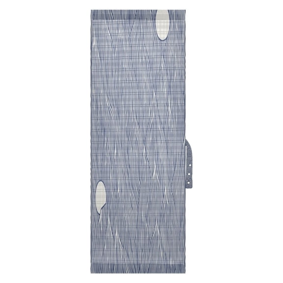 Navy Blue Wave Pattern Door Side Curtain 54x40in Privacy Shade UV Protection Rod Pockets