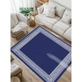 thumbnail image 1 of Navy Blue White Area Rug for Bedroom 4x6 Ft Geometric Greek Style Abstract Art Super Soft fuzzy Throw Rug Non-Slip Fluffy Plush Indoor Floor Carpet for Living Room Nursery Home Decor, 1 of 8